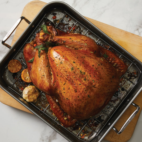 16-Inch x 12-Inch Nonstick Hard Anodized Roaster with Reversible Rack - Image 5