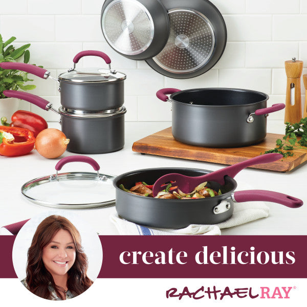 11-Piece Create Delicious Hard Anodized Nonstick Induction Cookware Set - Image 22