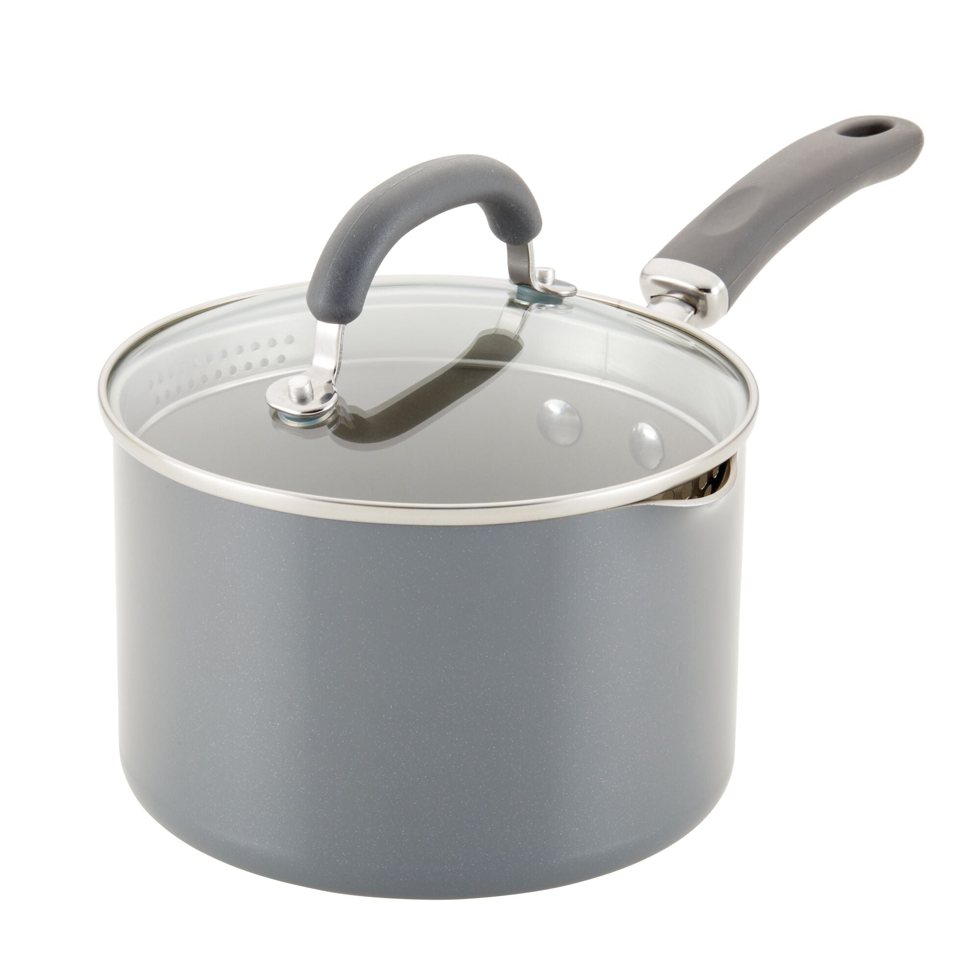 3-Quart Create Delicious Nonstick Induction Straining Saucepan - Image 3