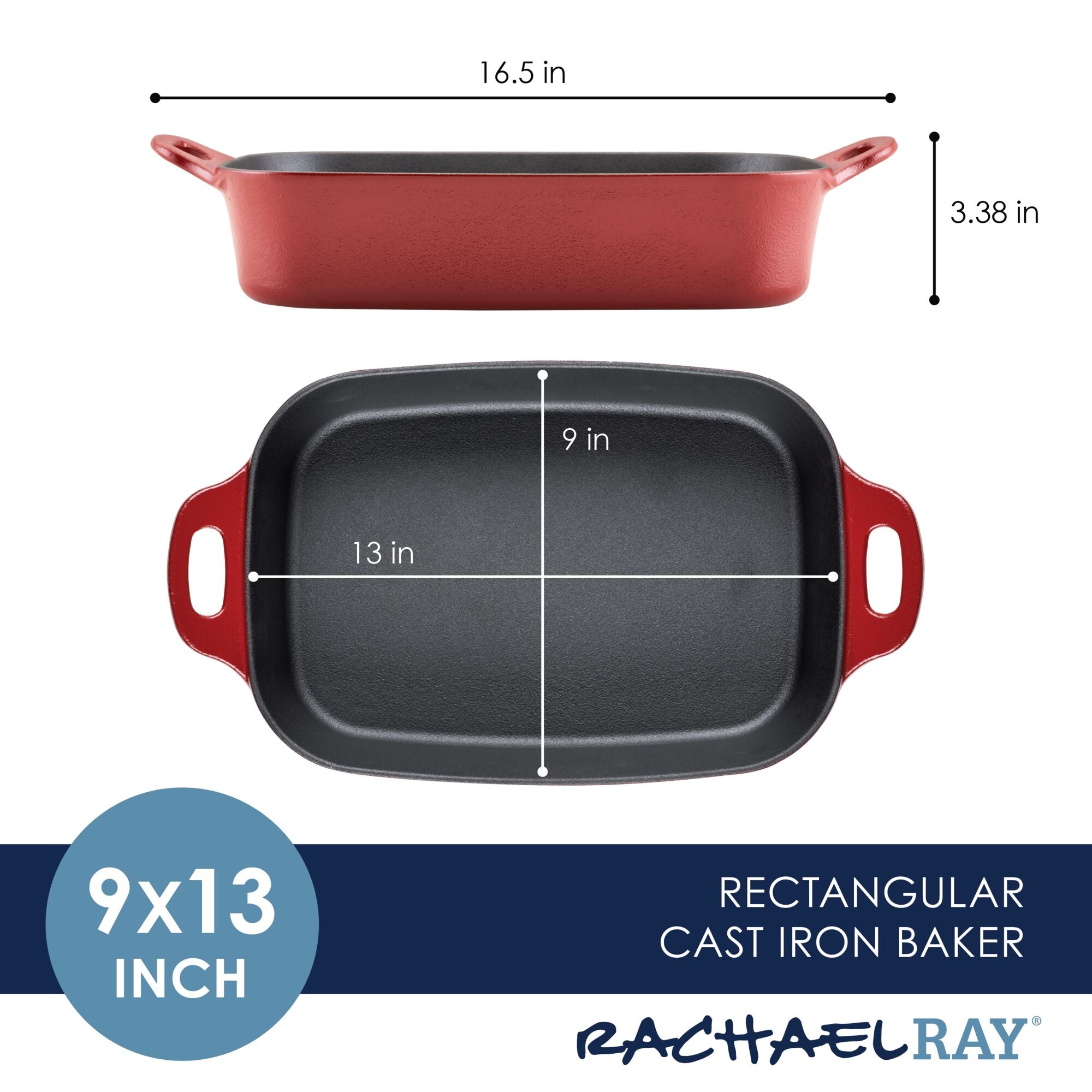 9-Inch x 13-Inch NITRO Cast Iron Roasting Pan - Image 17