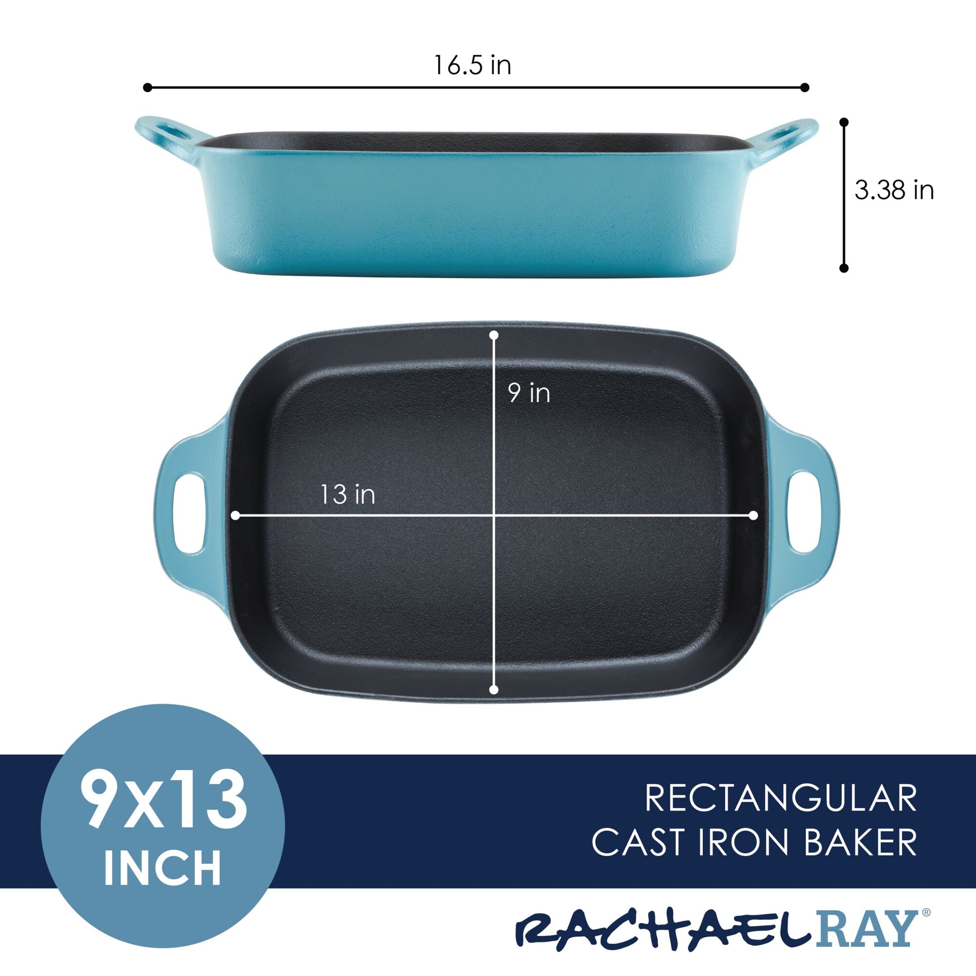 9-Inch x 13-Inch NITRO Cast Iron Roasting Pan - Image 7