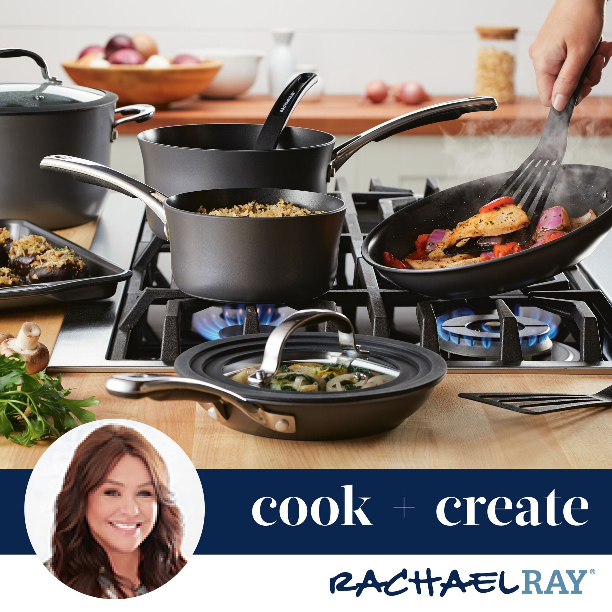 Cook + Create Hard Anodized Nonstick Frying Pans - Image 6
