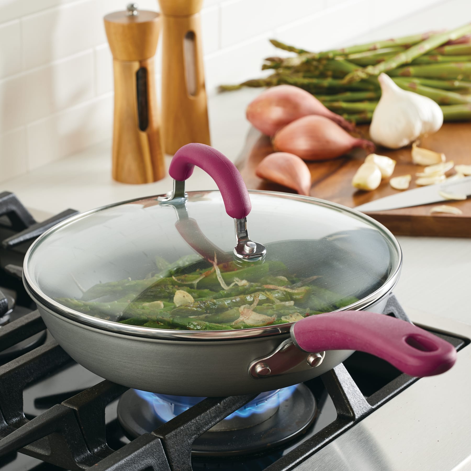 10.25-Inch Create Delicious Hard Anodized Nonstick Induction Covered Deep Frying Pan - Image 2