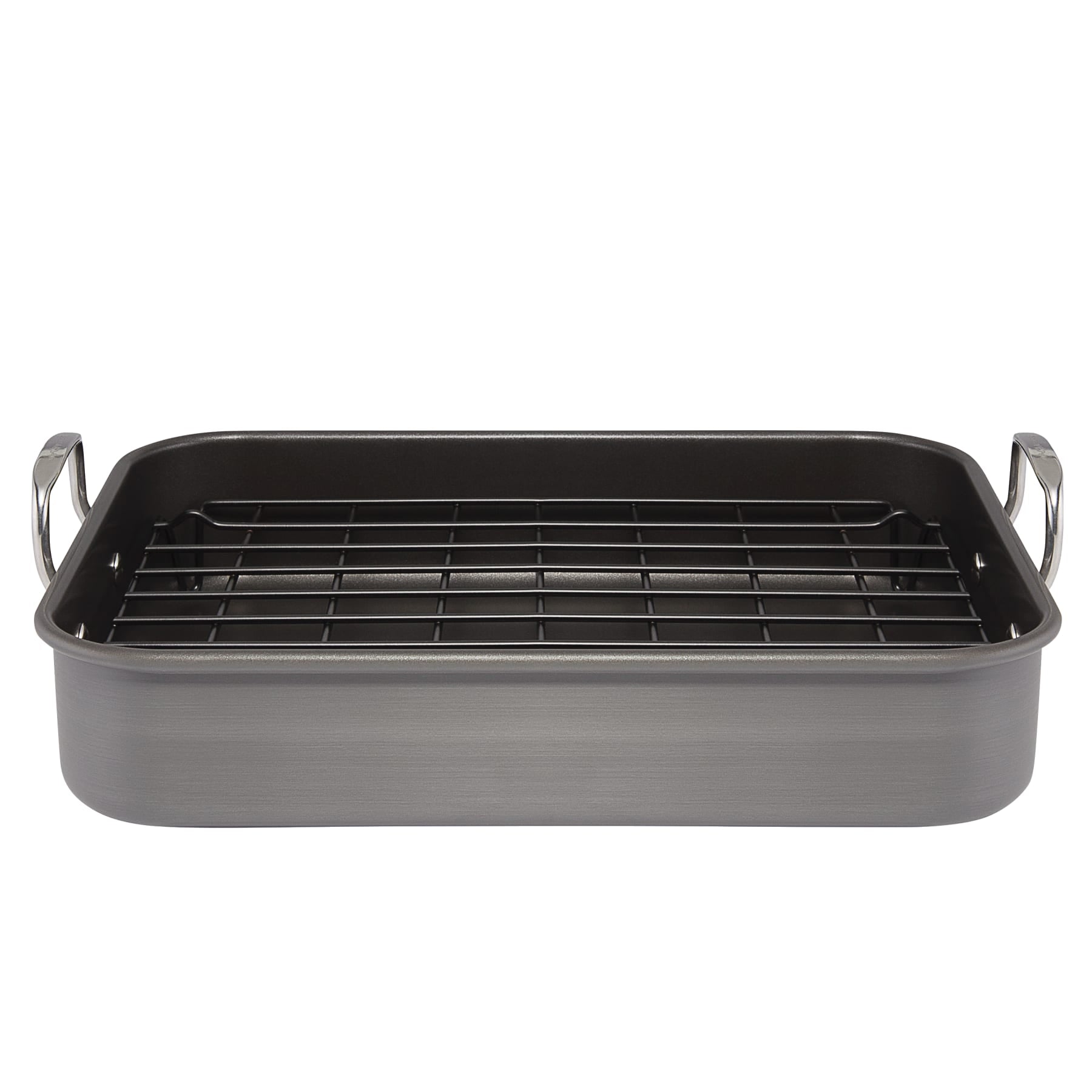 16-Inch x 12-Inch Nonstick Hard Anodized Roaster with Reversible Rack - Image 7