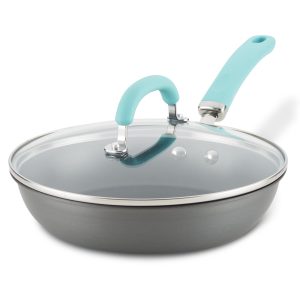 10.25-Inch Create Delicious Hard Anodized Nonstick Induction Covered Deep Frying Pan
