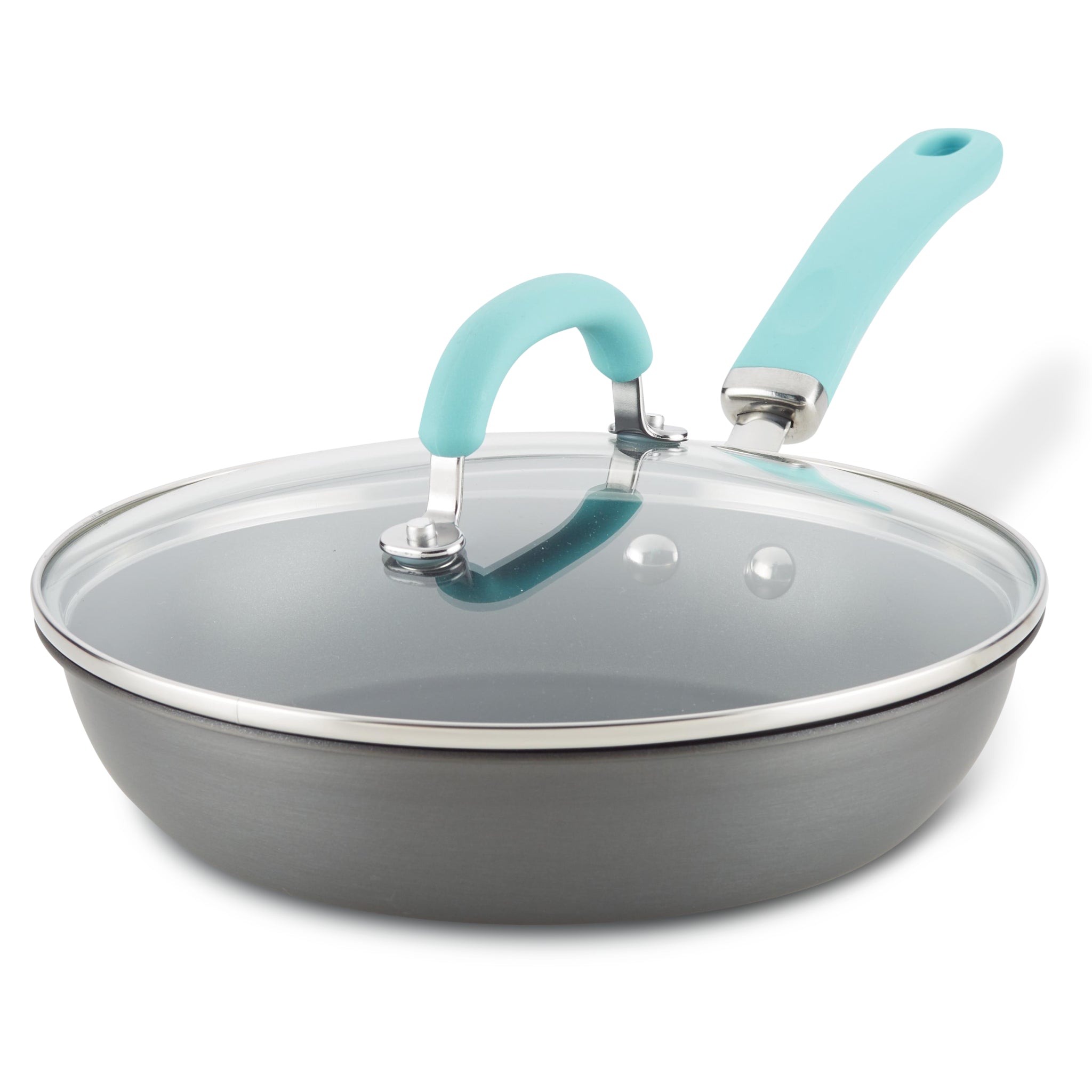 10.25-Inch Create Delicious Hard Anodized Nonstick Induction Covered Deep Frying Pan - Image 3