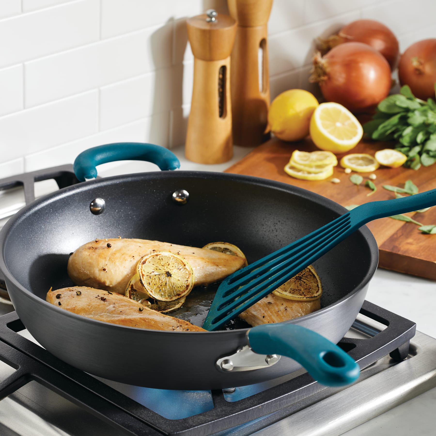 12.5-Inch Create Delicious Anodized Nonstick Induction Deep Frying Pan with Helper Handle - Image 2