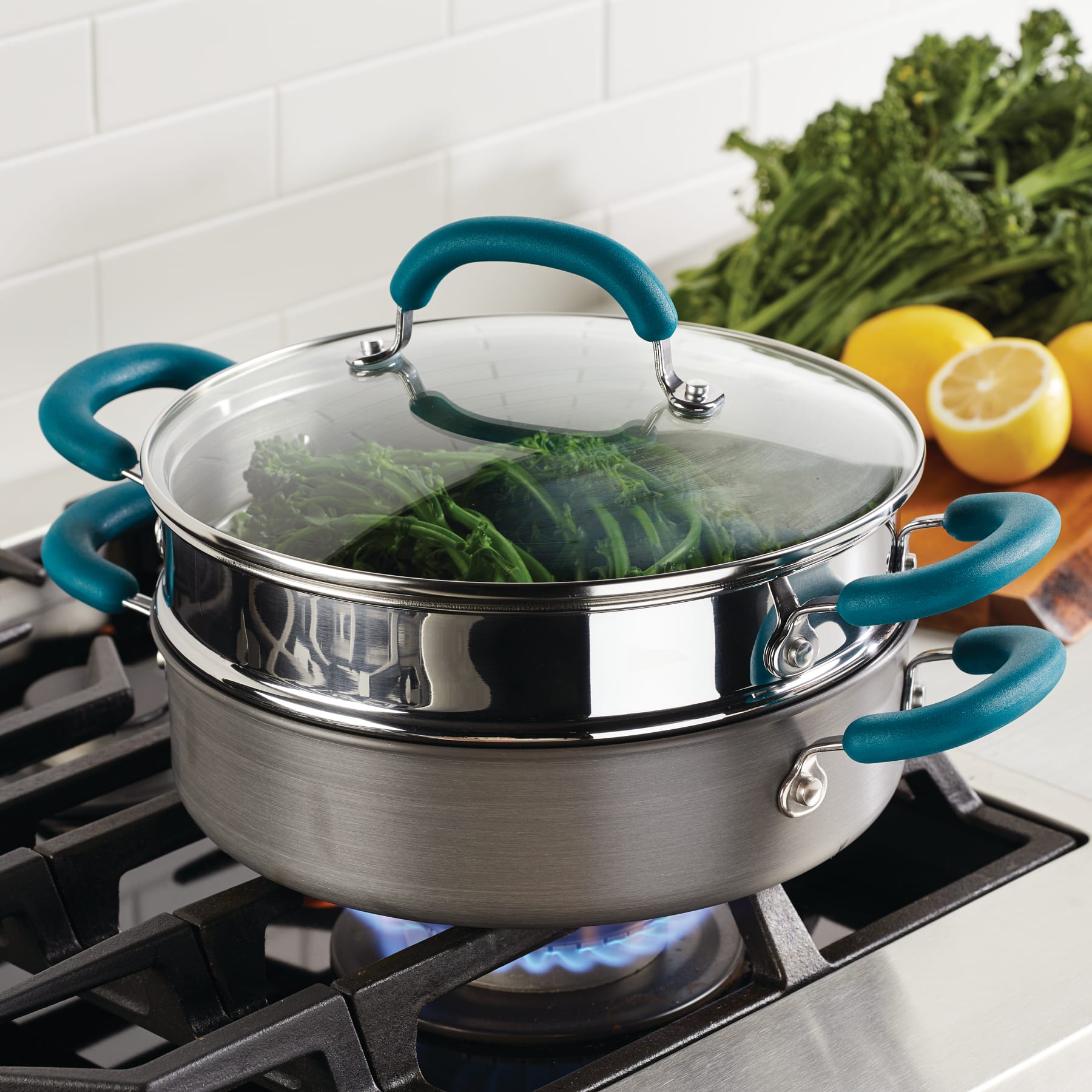 3-Quart Hard Create Delicious Anodized Nonstick Induction Steamer Set - Image 2