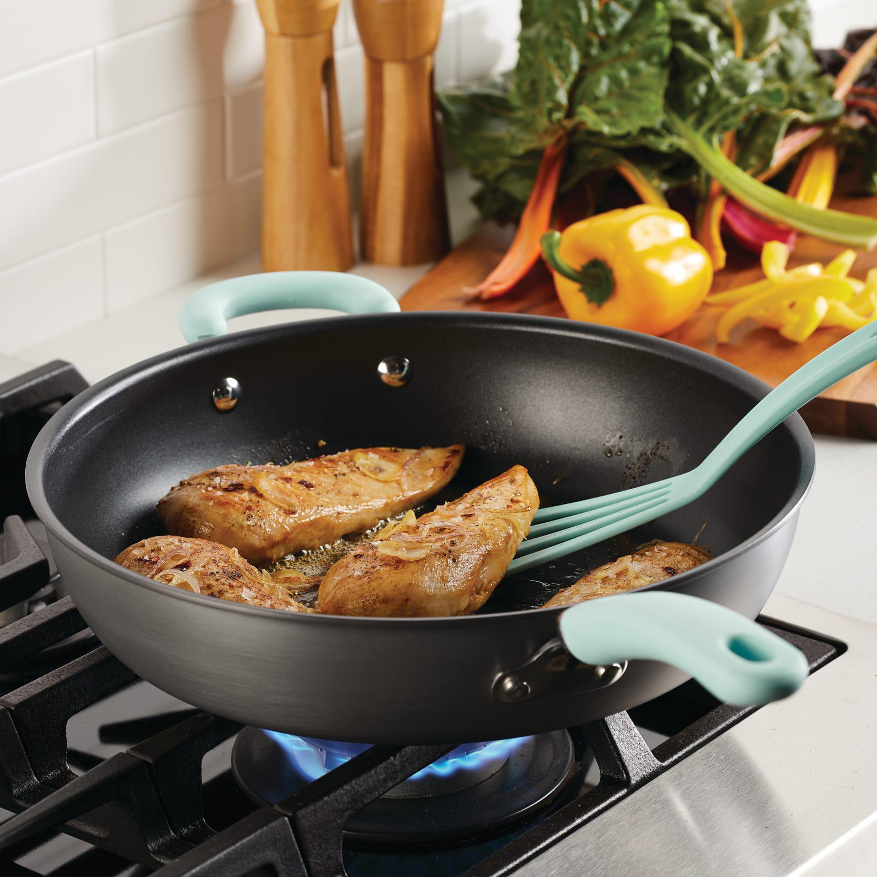 12.5-Inch Create Delicious Anodized Nonstick Induction Deep Frying Pan with Helper Handle - Image 12